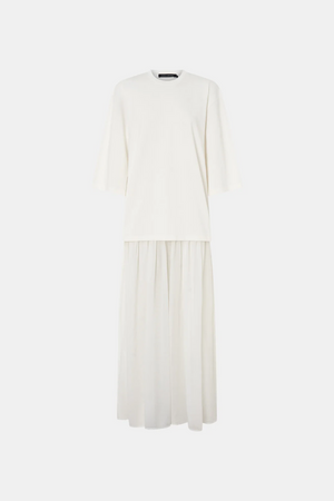 ROMY CONTRAST MAXI DRESS - WHITE