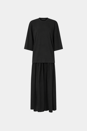 ROMY CONTRAST MAXI DRESS - BLACK
