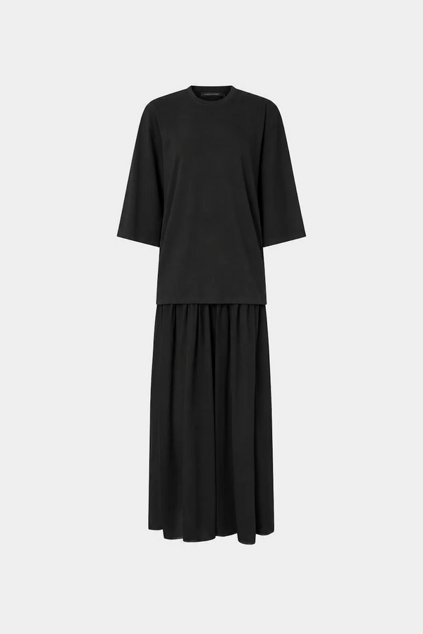 ROMY CONTRAST MAXI DRESS - BLACK