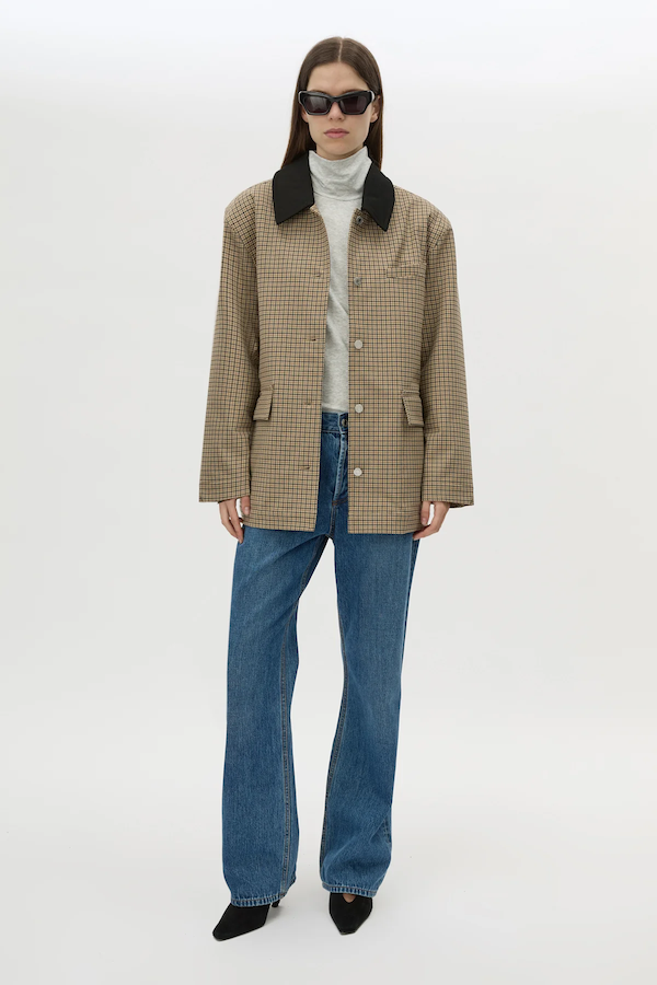 SAGE CHECK JACKET - WALNUT CHECK