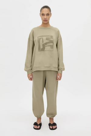 SONORA FLOCKED TRACKSUIT TOP - CLAY