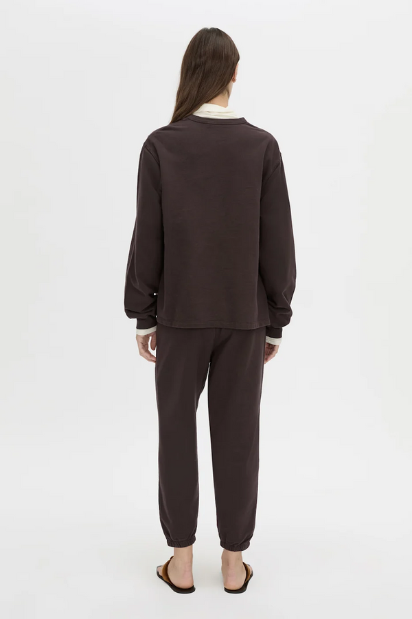 THOME EMB RELAXED TRACK TOP - HICKORY