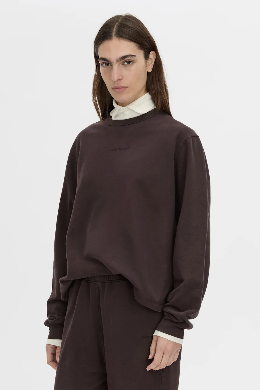 THOME EMB RELAXED TRACK TOP - HICKORY