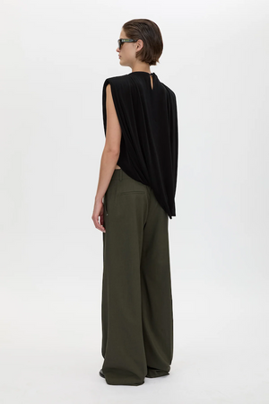UNA STRAIGHT LEG PIN TUCK TROUSER
