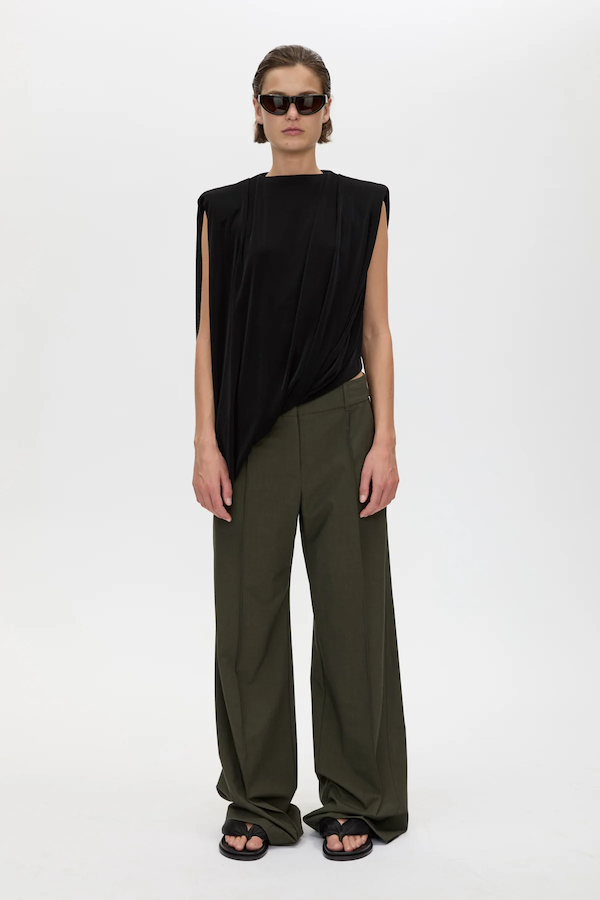 UNA STRAIGHT LEG PIN TUCK TROUSER