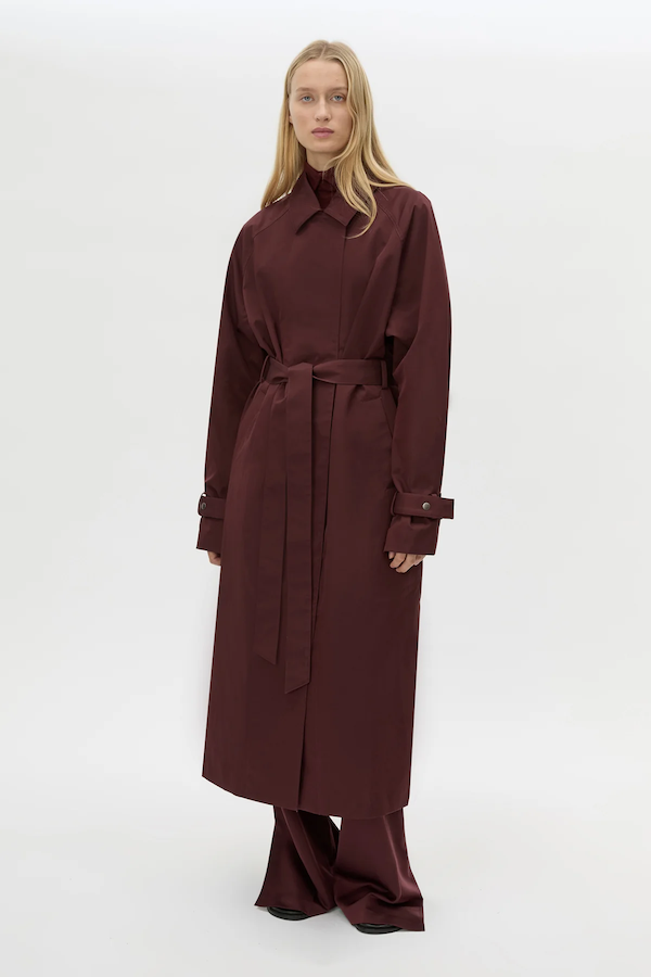 DIA CAR COAT - BURGUNDY