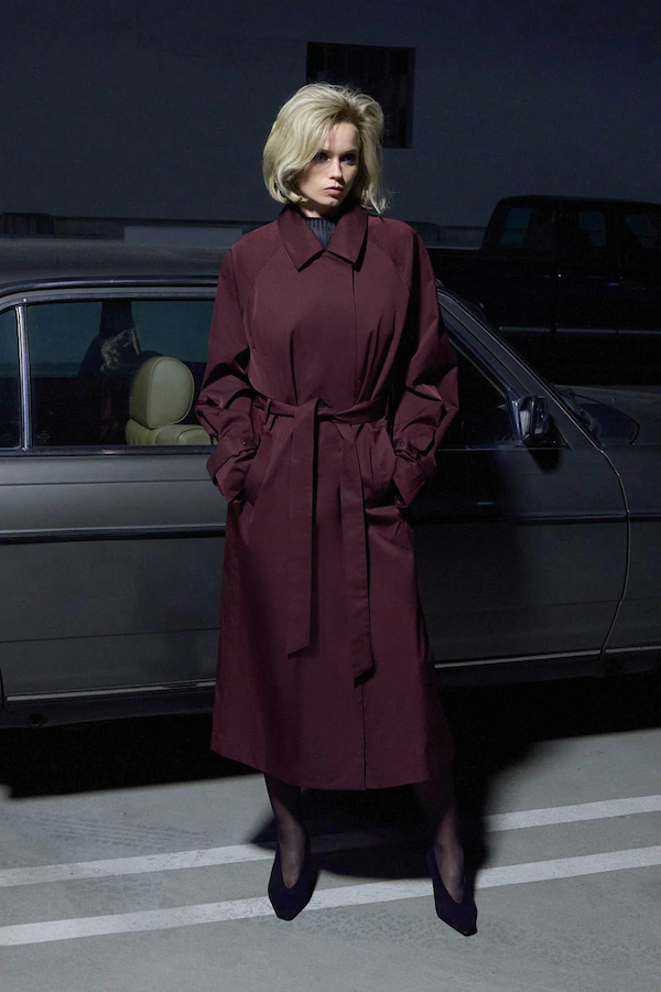 DIA CAR COAT - BURGUNDY