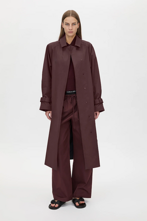 DIA ELASTIC DETAIL PANT - BURGUNDY