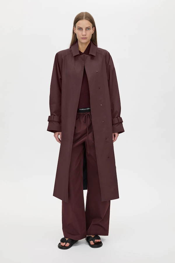 DIA ELASTIC DETAIL PANT - BURGUNDY