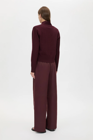 DIA ELASTIC DETAIL PANT - BURGUNDY