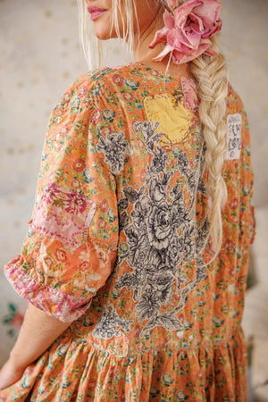 FLORAL APPLIQUE TAIGI DRESS - DRESS 1139