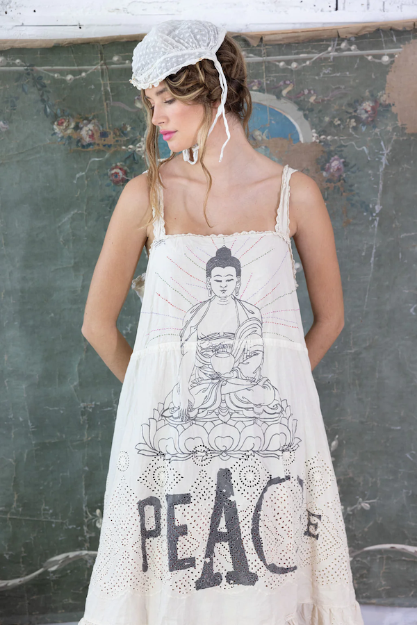 EYELET TEVY PEACE TANK DRESS - DRESS 956