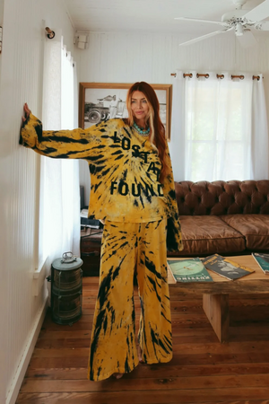 LOST & FOUND TIE-DYE WIDE LEG PANTS