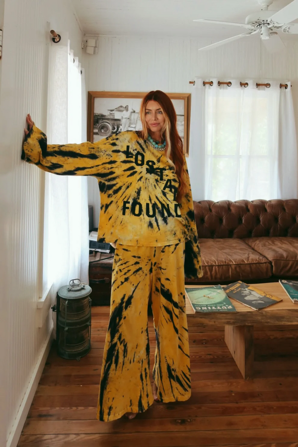 LOST & FOUND TIE-DYE WIDE LEG PANTS