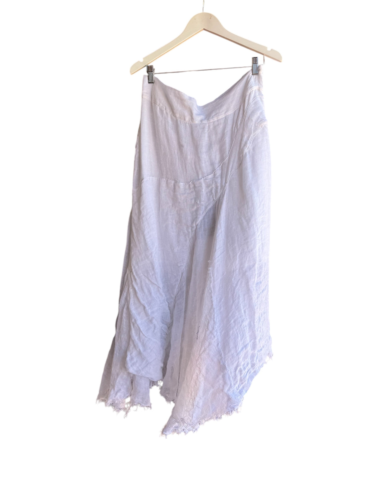 AMANO HOURGLASS GODET SKIRT (LINEN GAUZE) WHITE