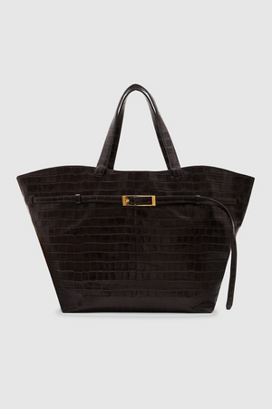 ELLY TOTE EMBOSSED - DARK BROWN