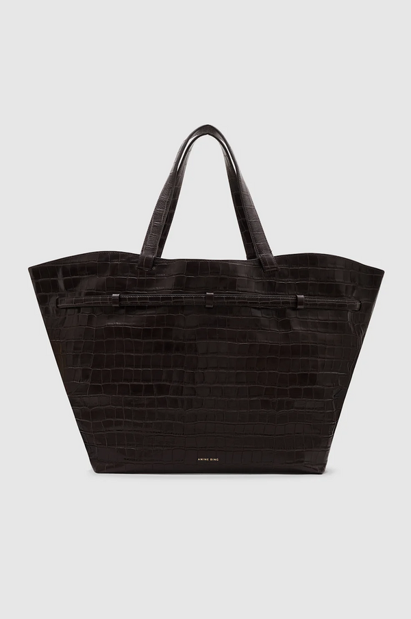 ELLY TOTE EMBOSSED - DARK BROWN