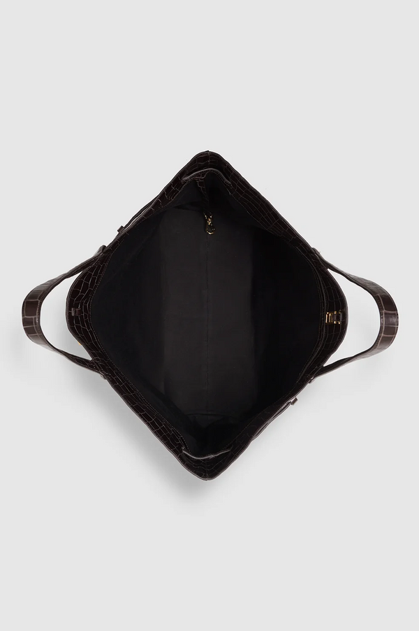 ELLY TOTE EMBOSSED - DARK BROWN