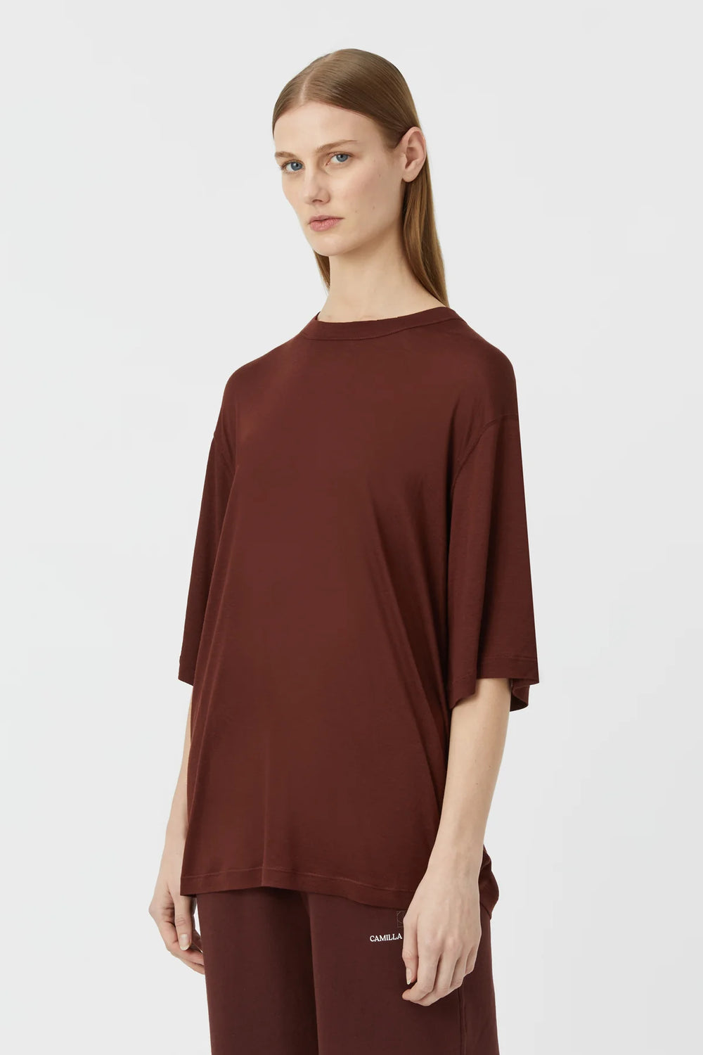 ELYSIUM TENCIL LOGO TEE - Almandine Burgundy