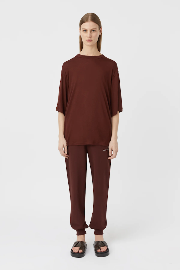 ELYSIUM TENCIL LOGO TEE - Almandine Burgundy