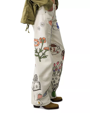 FABLE LOW RISE PRINTED JEAN - TOFU COMBO
