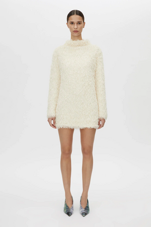 FRIEZE MINI DRESS - CREAM