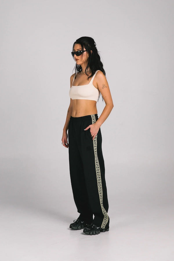 BLACK GEO TRACK PANT