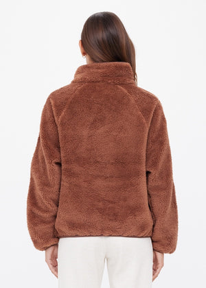 HARLOW FLEECE PULLOVER - WALNUT