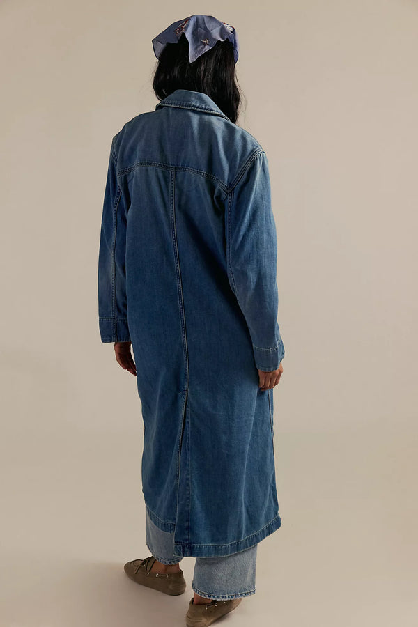 MONIQUE INDIGO DUSTER - SUNLIGHT BLUE