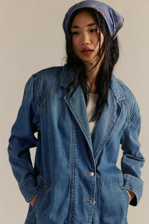 MONIQUE INDIGO DUSTER - SUNLIGHT BLUE