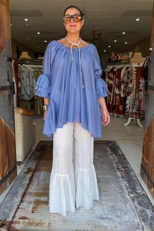 AMANO BUTTON BACK BLOUSE SILK