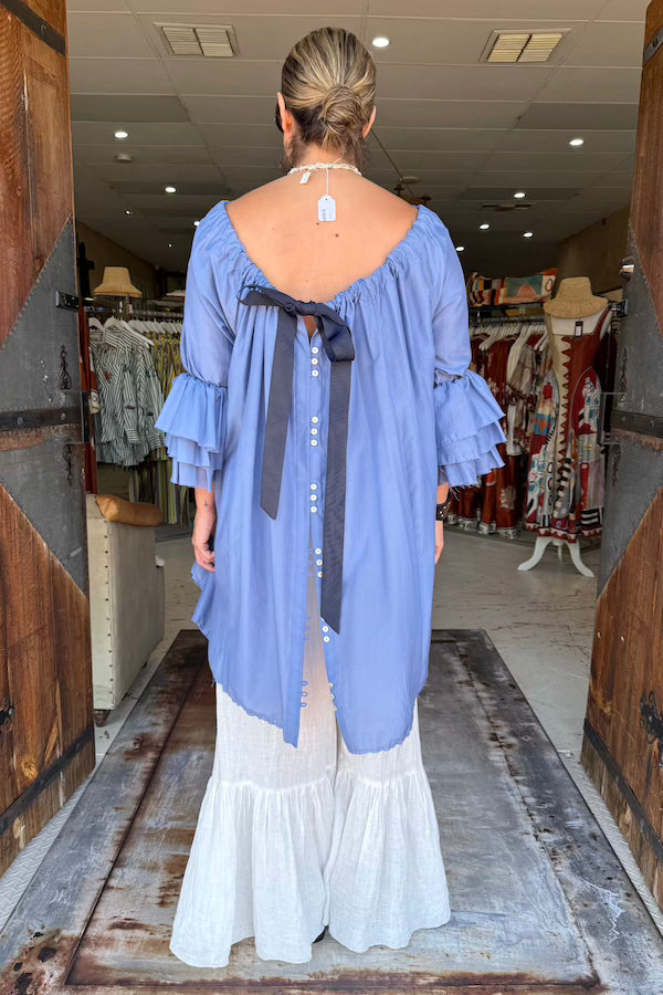 AMANO BUTTON BACK BLOUSE SILK