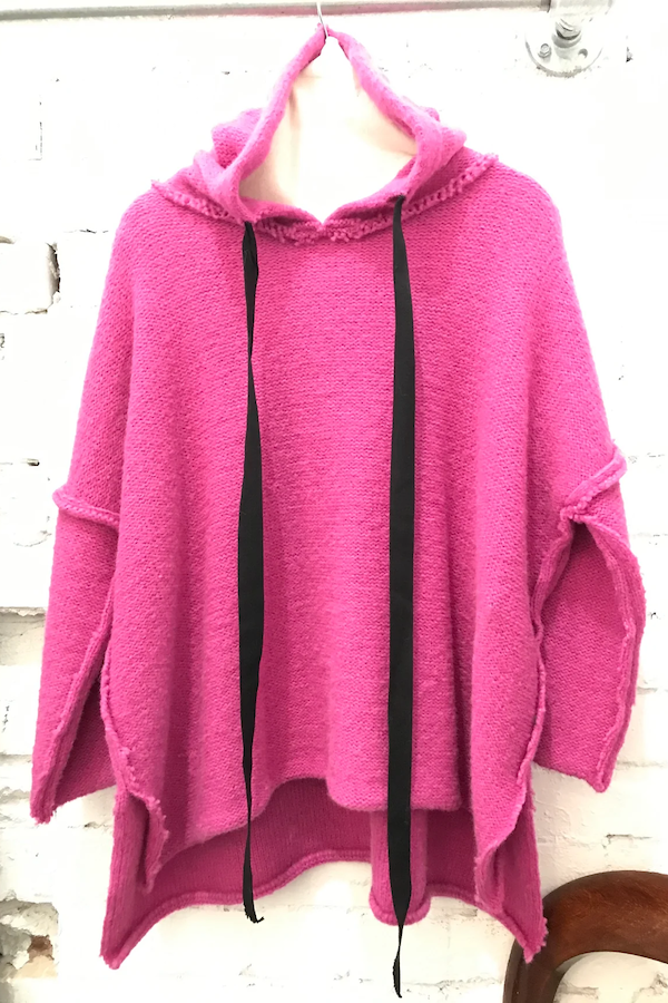 AMANO COLAB ALPACA HOODIE WITH IVORY DRAWSTRING - CANDY PINK