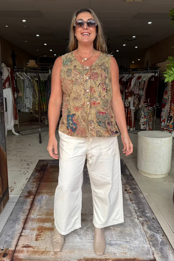 ENCHANTED FIELDS TANK - OLIVE