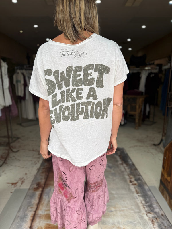 WORN AND WEATHERED TEE - EAT CAKE