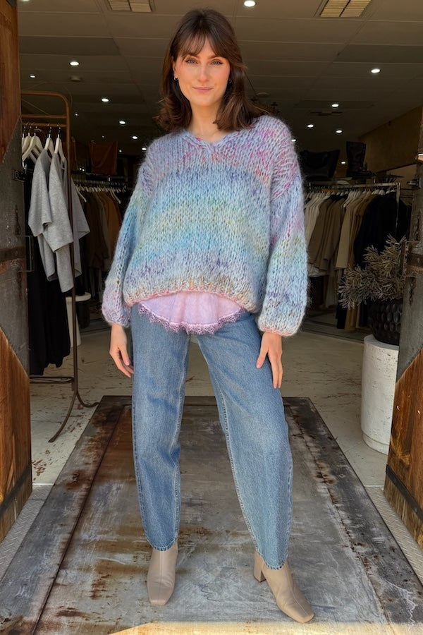 JUNE PULLOVER V-NECK BLUE MULTI