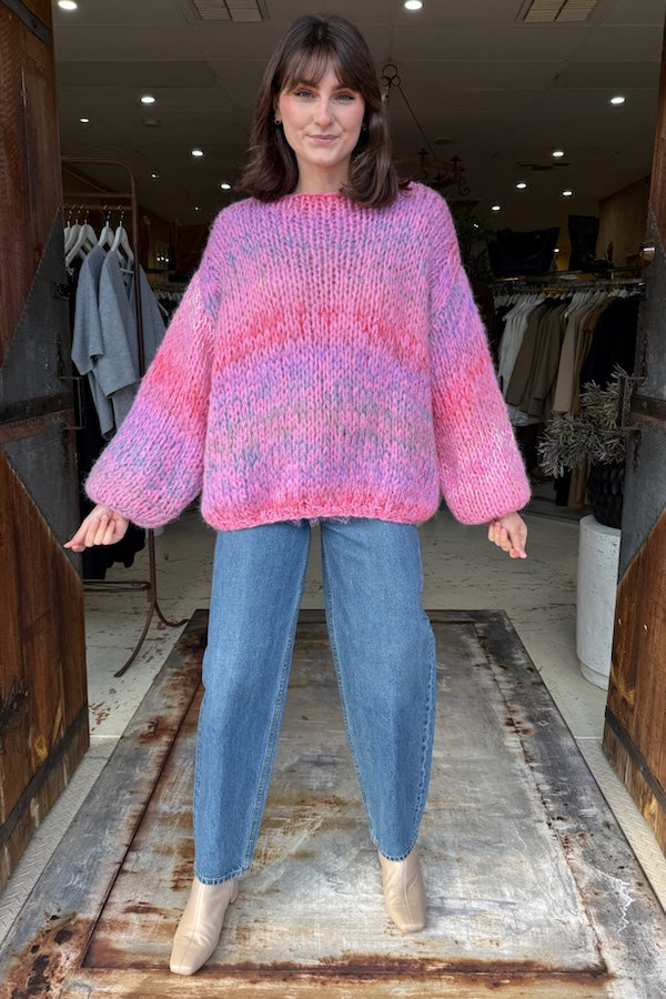 PULL OVER V-NECK CANDY PINK MULTI