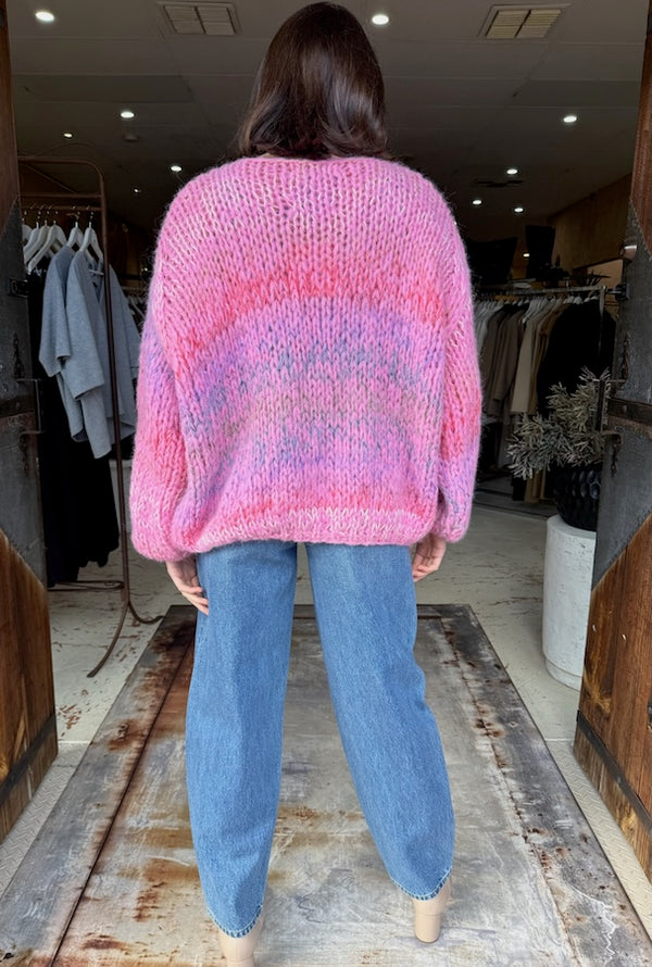 PULL OVER V-NECK CANDY PINK MULTI