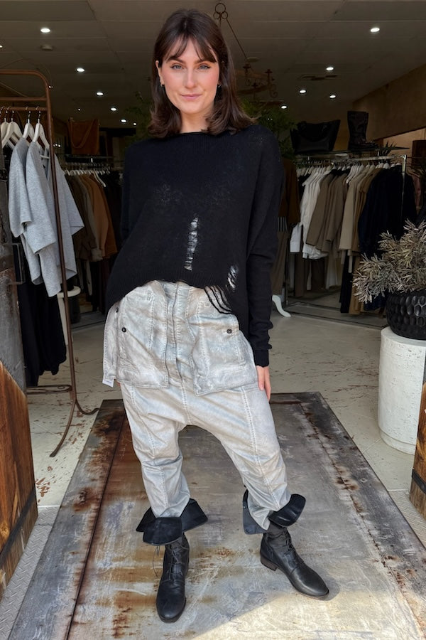 ALBA KNITTED TOP - BLACK