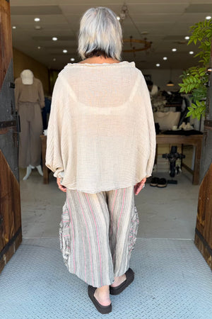 CABBAGE ROSE PANTS - OAT / BERRY