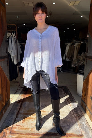 AMANO GAUZE PIN TUCK SHIRT - WHITE
