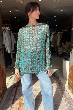 HANDLOOM TWO TONE - BROWN AND TEAL