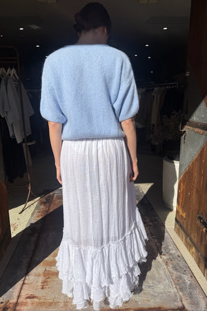 SWAN SKIRT (LINEN) GAUZE WHITE
