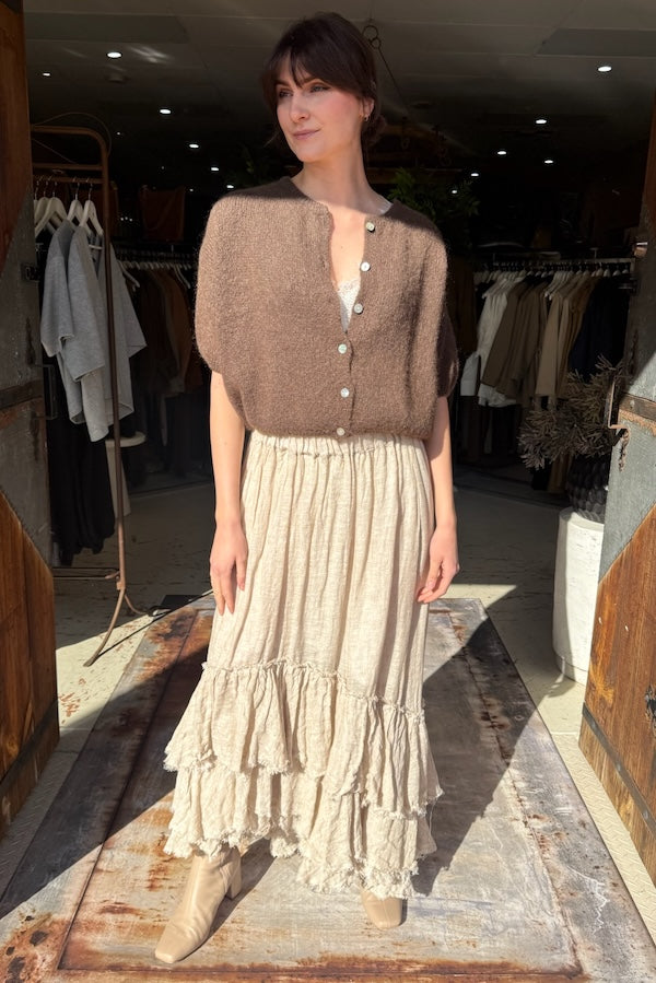 SWAN SKIRT (LINEN) GAUZE NATURAL