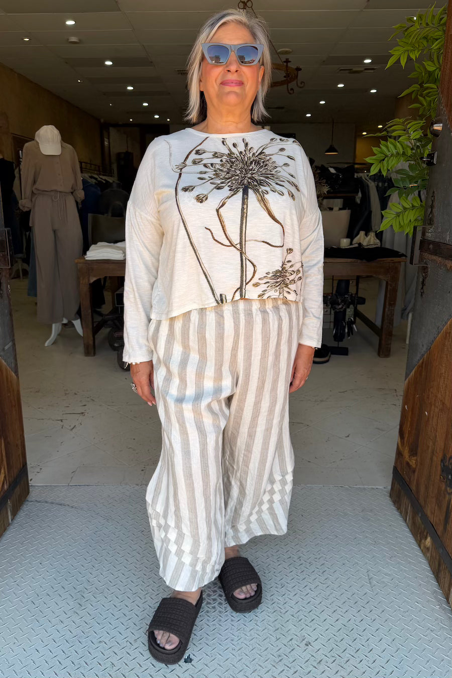 CROP T-SHIRT LONG SLEEVE - SEED POD