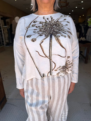 CROP T-SHIRT LONG SLEEVE - SEED POD