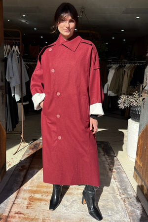 CARA COAT - BERRY RED