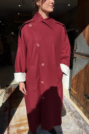 CARA COAT - BERRY RED