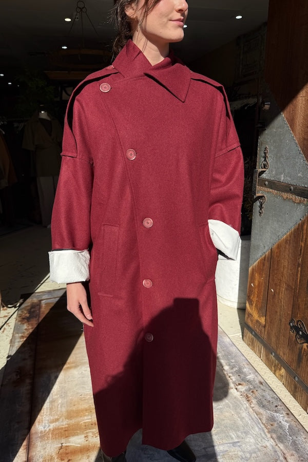 CARA COAT - BERRY RED