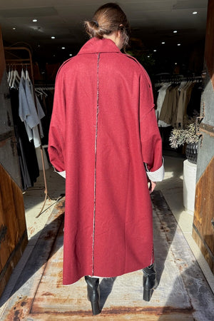 CARA COAT - BERRY RED